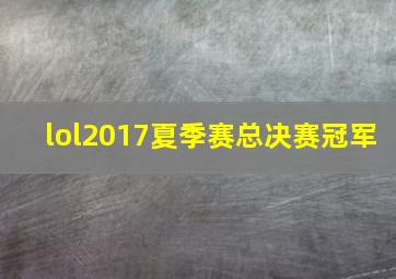 lol2017夏季赛总决赛冠军