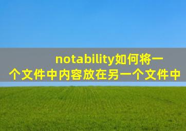 notability如何将一个文件中内容放在另一个文件中