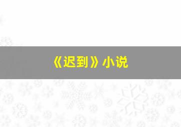 《迟到》小说