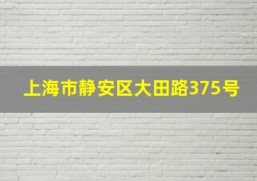 上海市静安区大田路375号