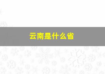 云南是什么省