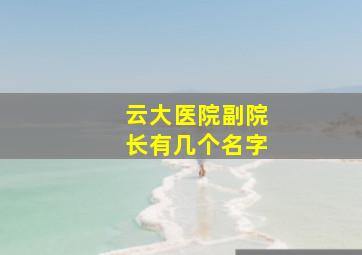 云大医院副院长有几个名字