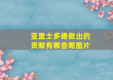 亚里士多德做出的贡献有哪些呢图片