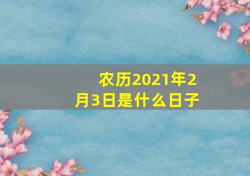 农历2021年2月3日是什么日子