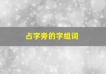 占字旁的字组词