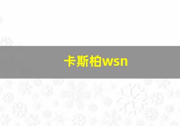 卡斯柏wsn