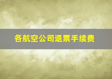 各航空公司退票手续费