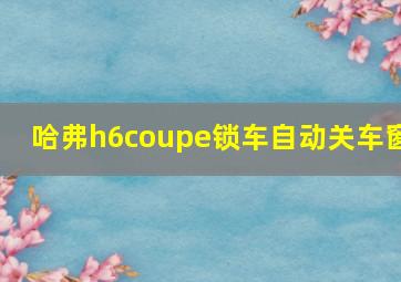 哈弗h6coupe锁车自动关车窗