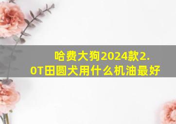 哈费大狗2024款2.0T田圆犬用什么机油最好