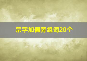 宗字加偏旁组词20个