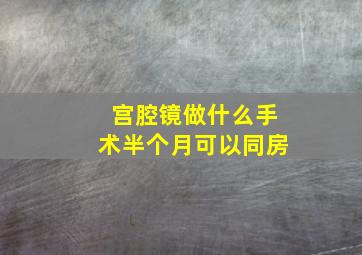 宫腔镜做什么手术半个月可以同房