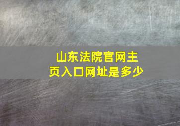 山东法院官网主页入口网址是多少