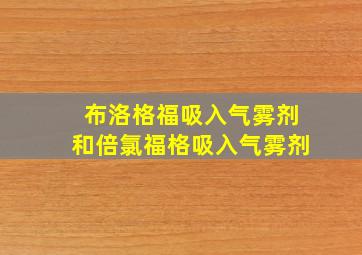 布洛格福吸入气雾剂和倍氯福格吸入气雾剂