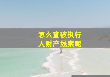 怎么查被执行人财产线索呢