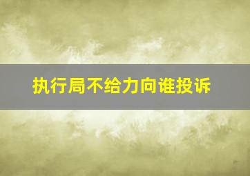 执行局不给力向谁投诉