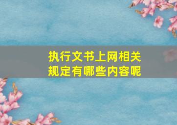 执行文书上网相关规定有哪些内容呢