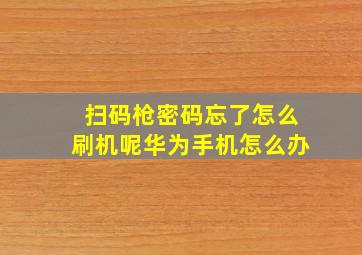 扫码枪密码忘了怎么刷机呢华为手机怎么办