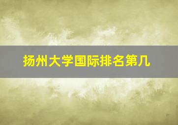 扬州大学国际排名第几