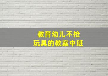 教育幼儿不抢玩具的教案中班