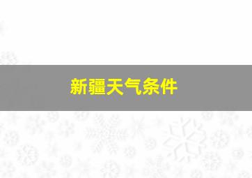 新疆天气条件