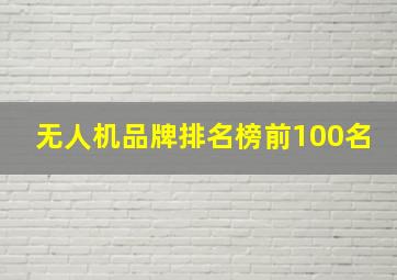 无人机品牌排名榜前100名