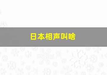 日本相声叫啥