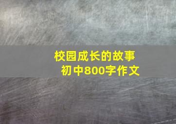 校园成长的故事初中800字作文