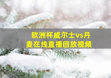 欧洲杯威尔士vs丹麦在线直播回放视频