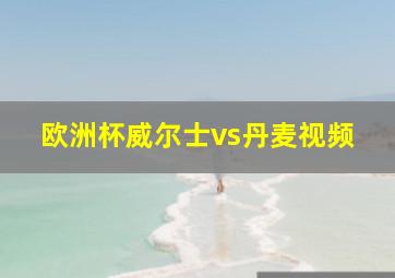 欧洲杯威尔士vs丹麦视频