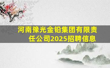 河南豫光金铅集团有限责任公司2025招聘信息