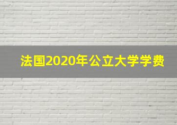 法国2020年公立大学学费