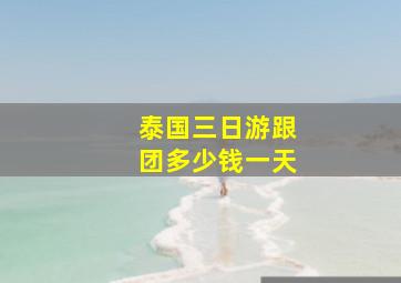 泰国三日游跟团多少钱一天