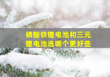 磷酸铁锂电池和三元锂电池选哪个更好些