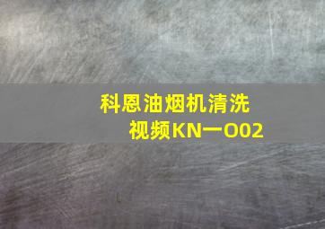 科恩油烟机清洗视频KN一O02