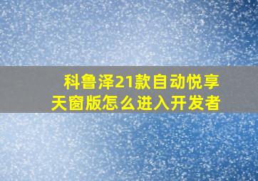 科鲁泽21款自动悦享天窗版怎么进入开发者