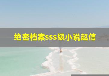 绝密档案sss级小说赵信