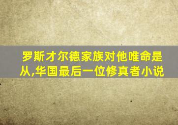 罗斯才尔德家族对他唯命是从,华国最后一位修真者小说