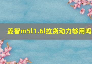 菱智m5l1.6l拉货动力够用吗