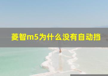 菱智m5为什么没有自动挡