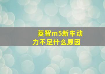 菱智m5新车动力不足什么原因