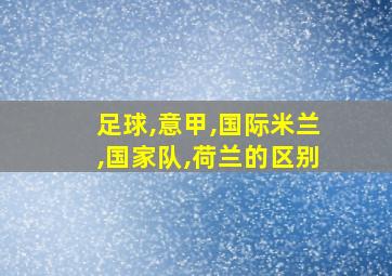 足球,意甲,国际米兰,国家队,荷兰的区别