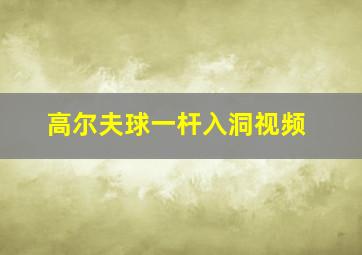 高尔夫球一杆入洞视频